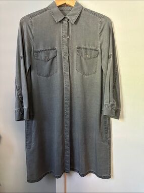 CLUB MONACO Slate Button-Up Shirt Dress